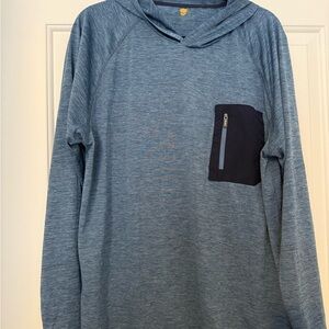 Casual Blue Hoodie with Pocket